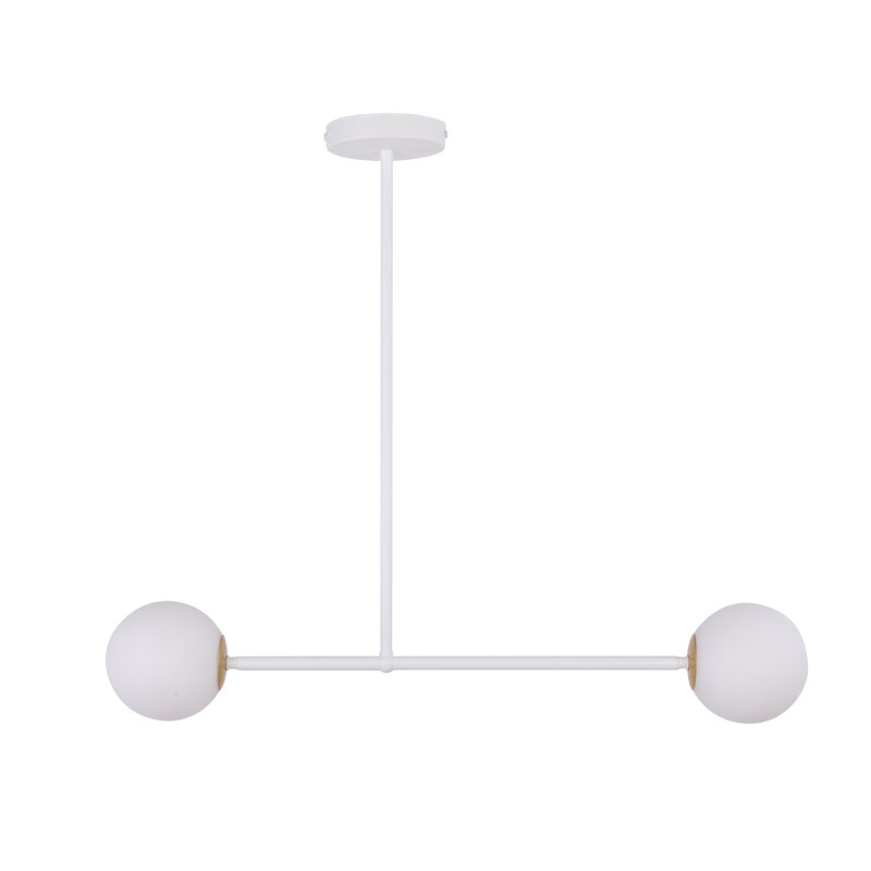 Goff Glass Semi Flush Mount, White
