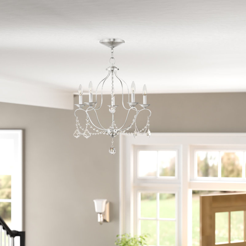Daniesha 5 - Light Dimmable Empire Chandelier, Brushed Nickel