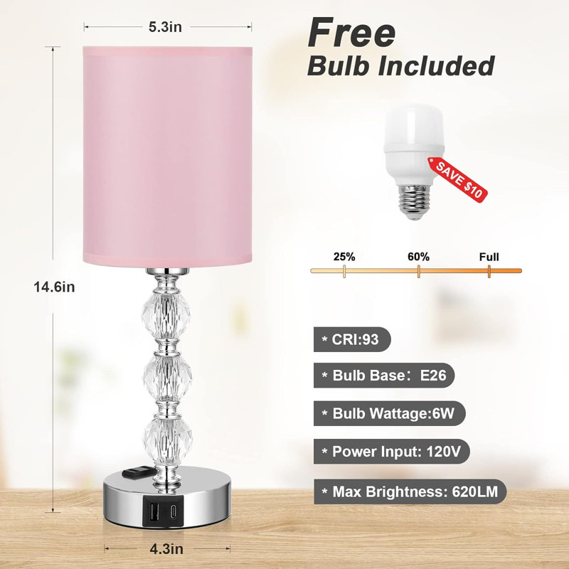 Ingleton Metal USB Novelty Lamp, Pink