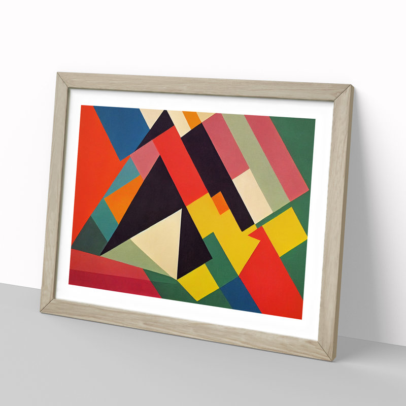 XH1022-6057X Modern Bauhaus Vol.3 Abstract - Single Picture Frame Print, 34cm H x 46cm W x 2cm D, Oak
