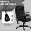 Fauteuil de bureau chauffant avec massage, dossier inclinable, rembourré, hauteur de siège réglable, chaleur vibrante noire, siège