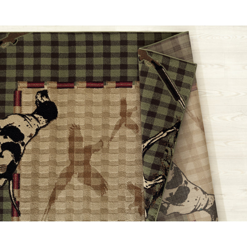Tapis vert / beige Pippen, Rectangle 7 pi 10 po x 10 pi 6 po