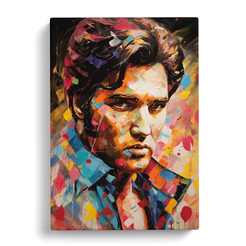 Elvis Presley Neo-Plasticism Art - Wrapped Canvas