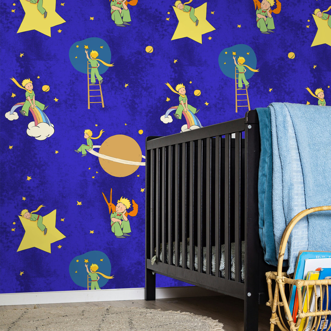 The Little Prince Wallpaper, Royal Blue Night Nursery