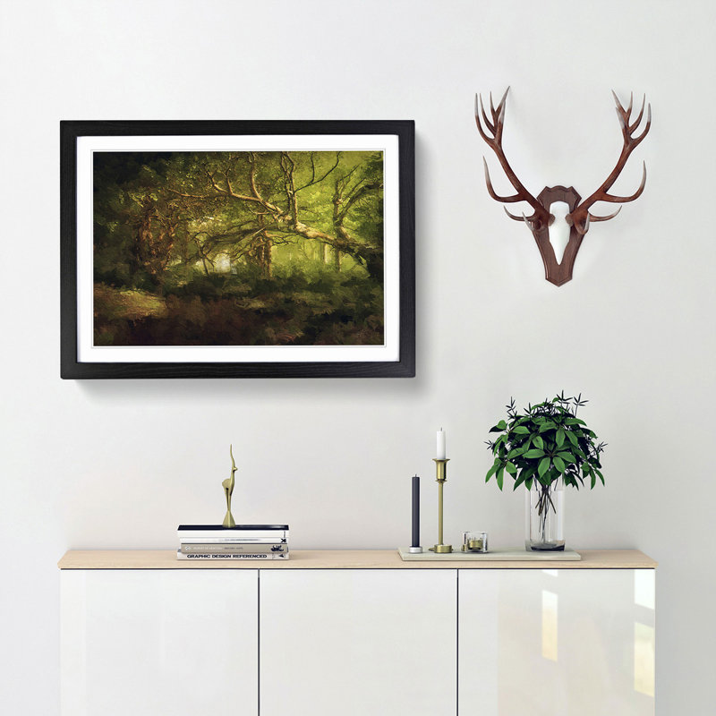 Mystical Forest - Picture Frame Painting Print, Black Framed, 36cm H x 48cm W x 2cm D