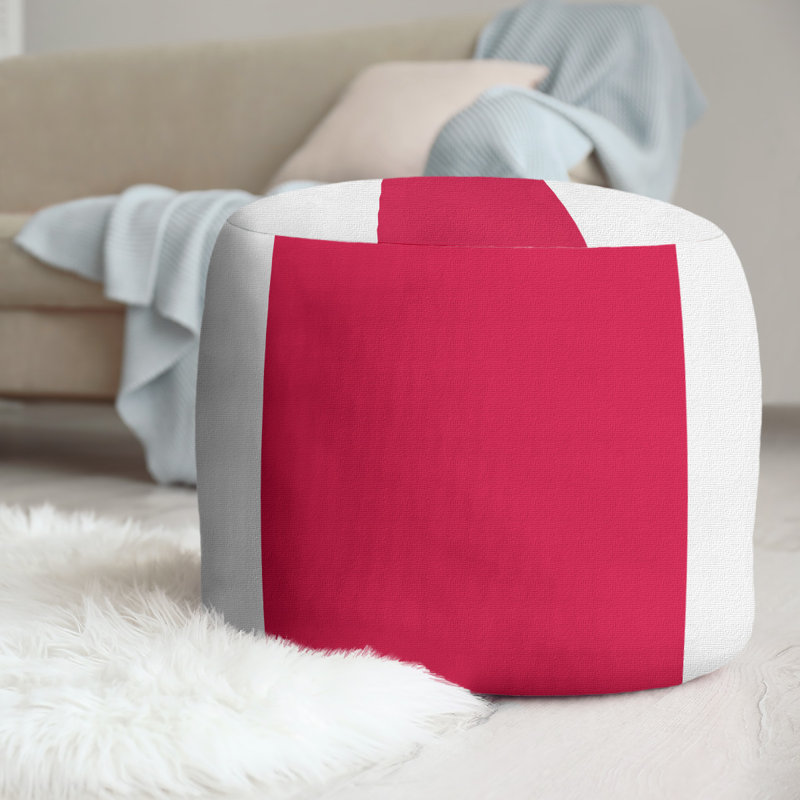 Repose-pieds repose-pieds rond 20,5" Houston, Blanc / rouge / blanc