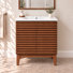 30'' Mid-Century Modern Single Bathroom Vanity Set With Sink Top, Soft-Close Doors