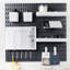 Ensemble de panneaux perforés pour organisateur mural, panneau perforé mural, 4 panneaux perforés noirs et 14 accessoires, 22 po x 22 po