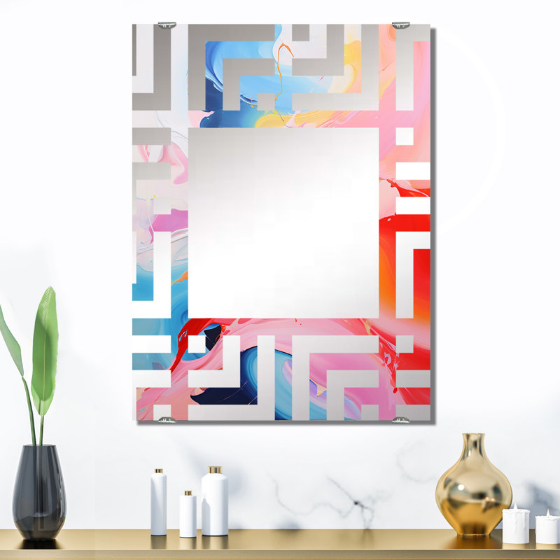 Cipolla - Miroir mural abstrait à encre liquide, 32 po x 24 po