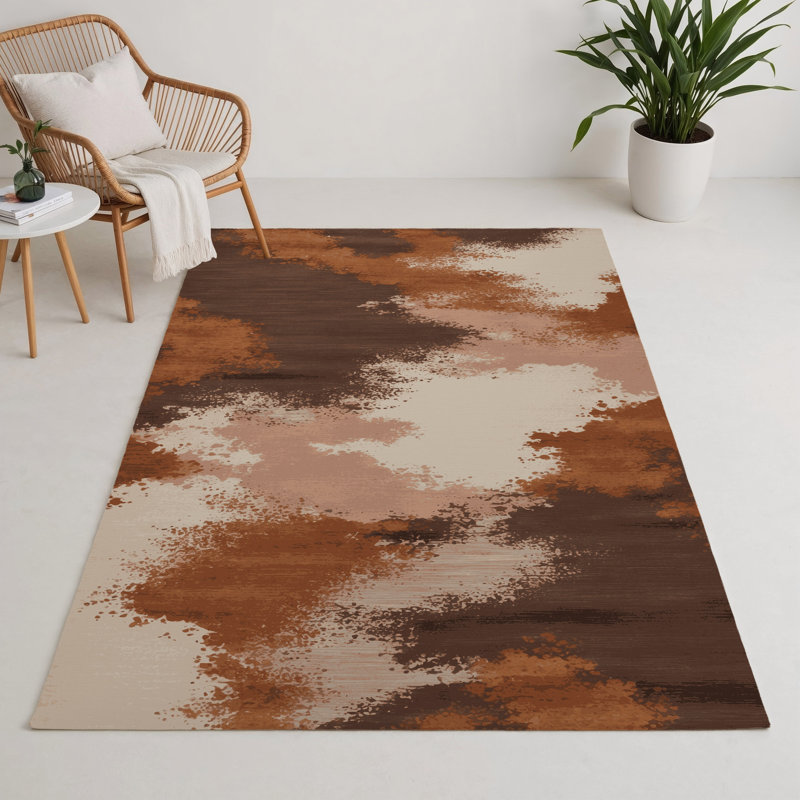 Tapis intérieur et extérieur beige Watercolor, Rectangle 9 pi x 12 pi