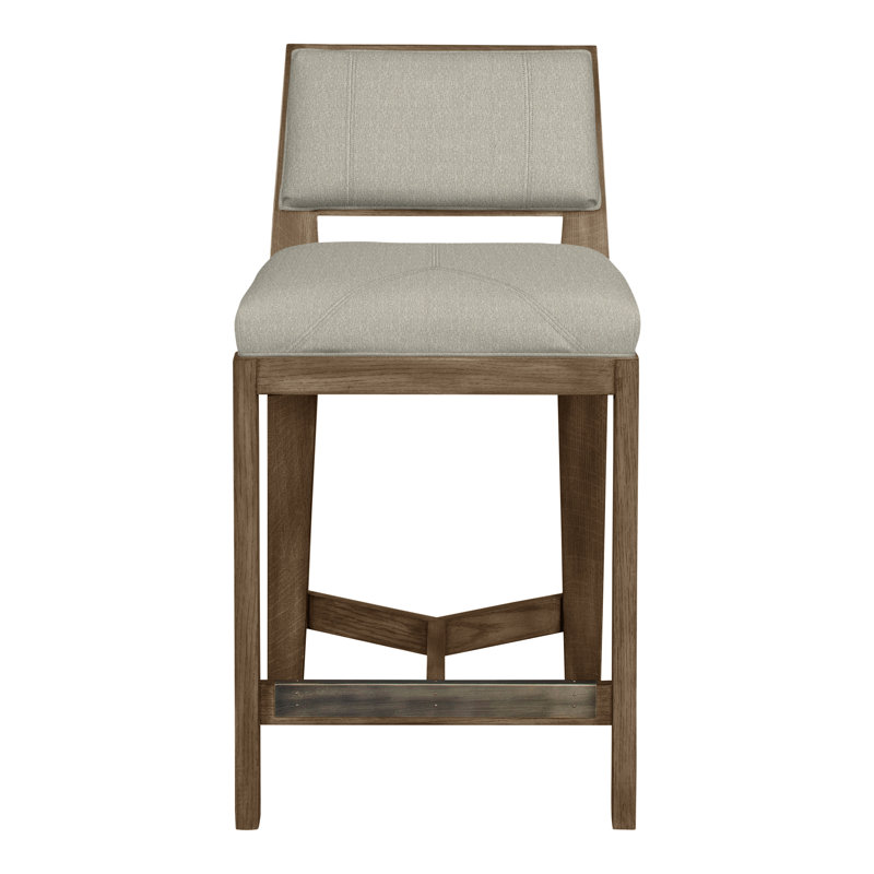 Scoville By Thom Filicia Upholstered Counter Stool with Solid Wood Frame, Hampton, Fumée Ian