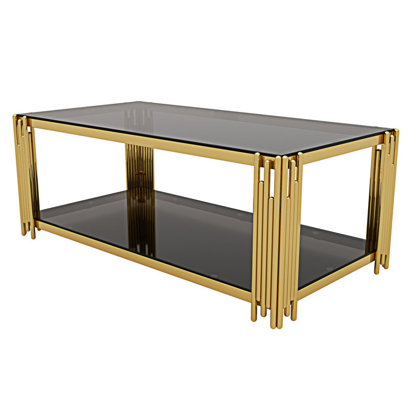 Table basse en verre transparent, Noir