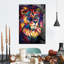 «Majestic Lion Abstract Color», reproduction sur toile-409673147