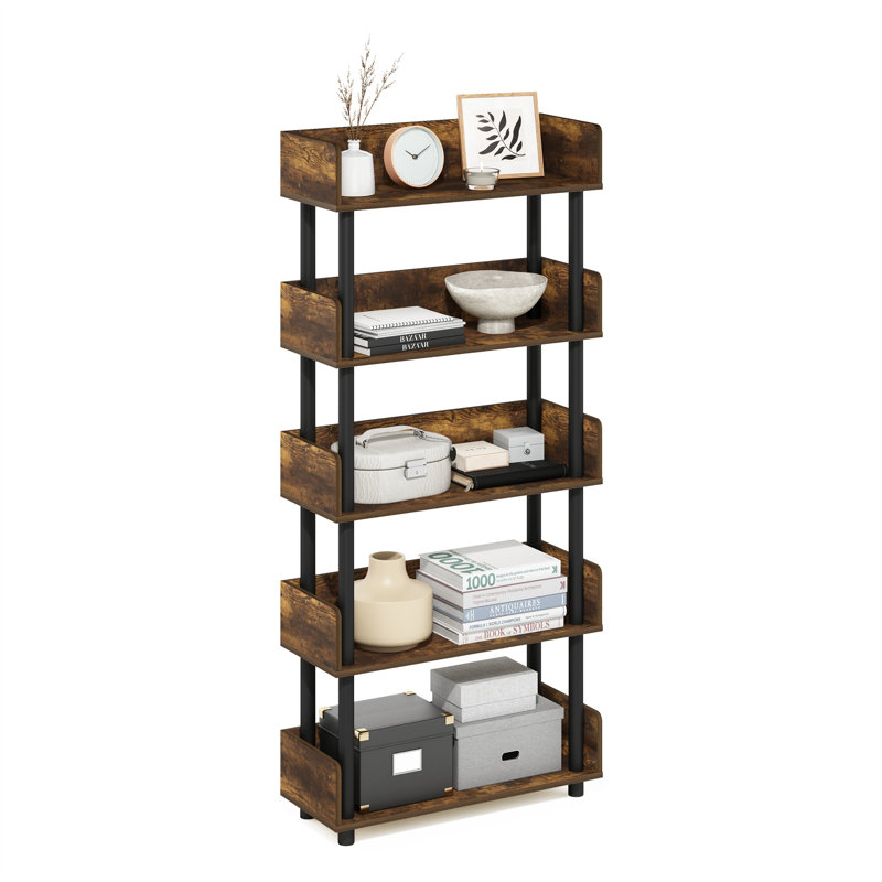 Kishor 23.62cm W Plastic Shelving Unit, Amber Pine/Black