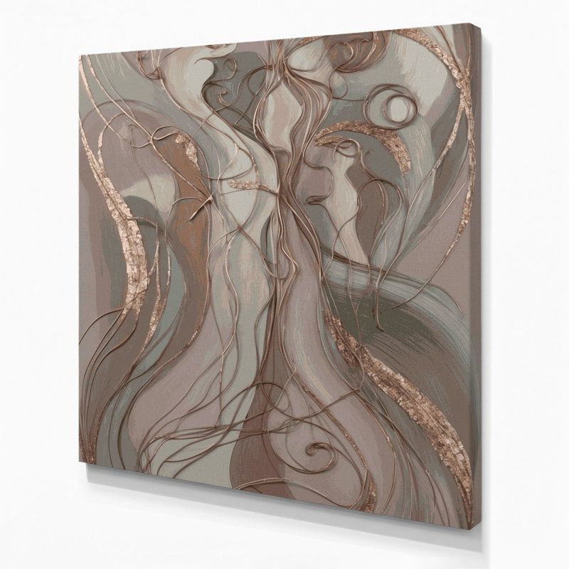 Abstrait art figuratif gris sur toile 96, H 12 po x l 12 po