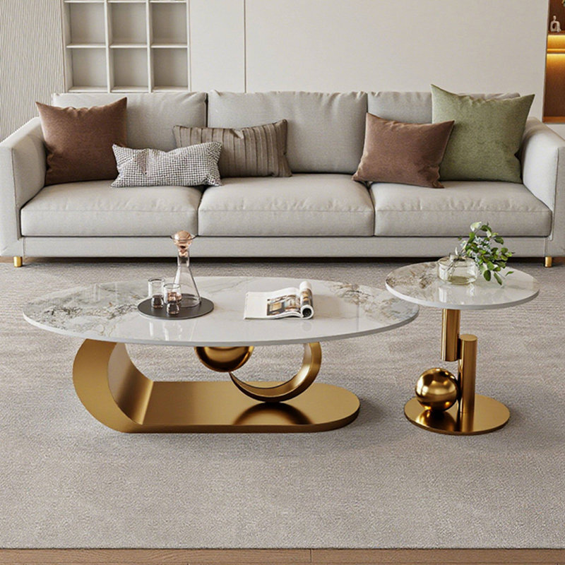 Birney, Blanc / Gris, Doré, H 15,7 po x L 47,2 po x l 23,6 po