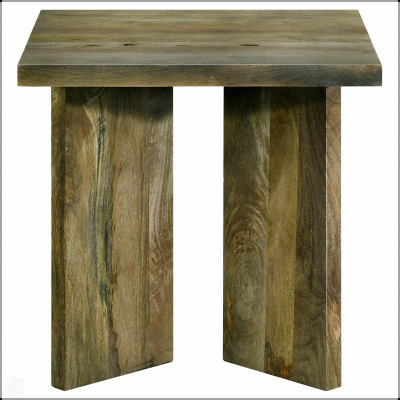 Table de bout carrée en bois massif brun Donovan Mango