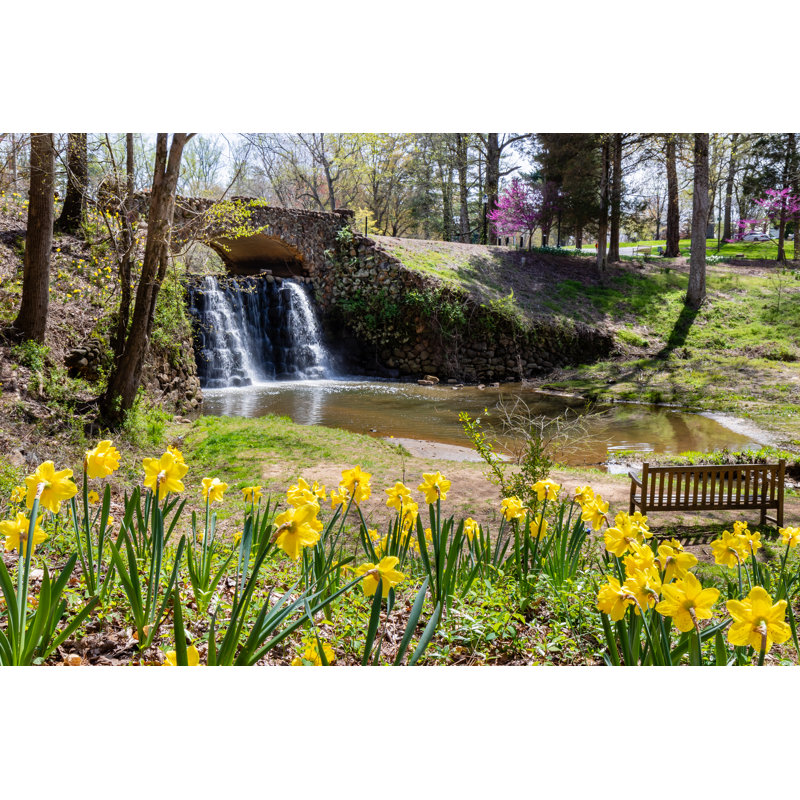 Waterfall at Reynolda Gardens 1 Piece Wrapped Canvas Wall Art, 30cm H x 46cm W x 3.8cm D