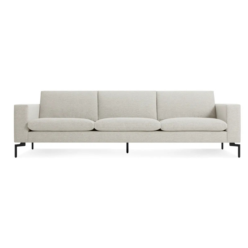 New Standard Sofa, Black, 32" H x 104" W x 35" D, Maharam Mode in Clavicle Polyester Blend
