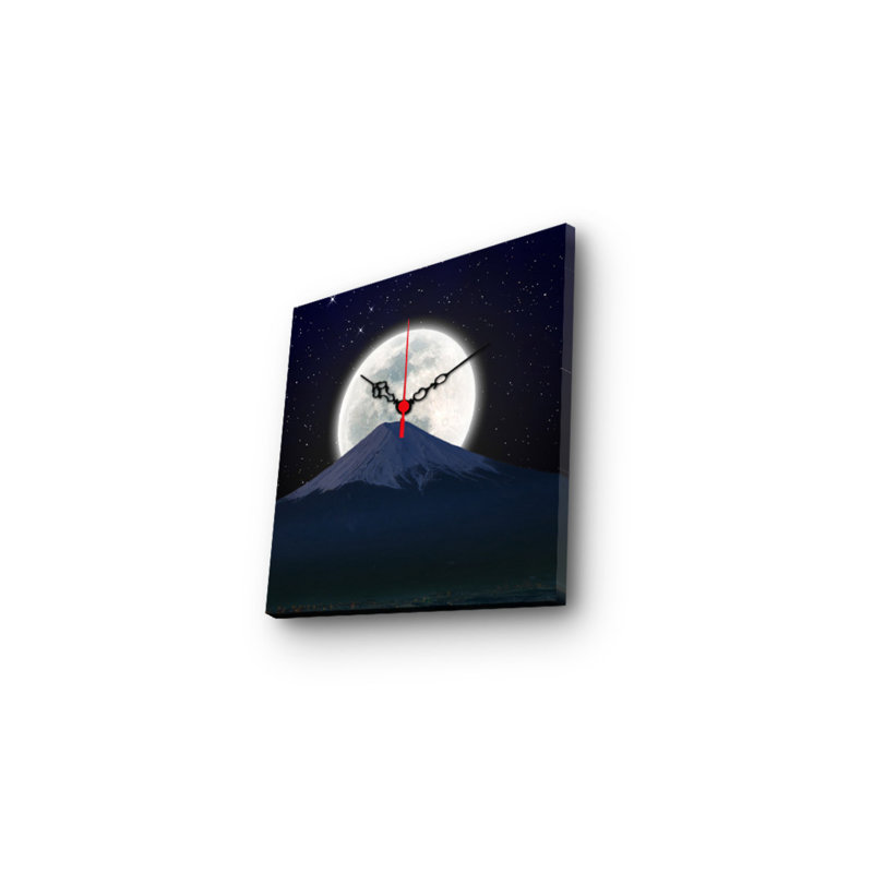 Elegant Decorative Canvas Wall Clock, 11 x 11 inches | 100% Suede Canvas, 100% Wooden Frame (Thickness: 1.2 inches) | Perfect for Home Decor, Living Room, Office, Timeless Style & Functionality