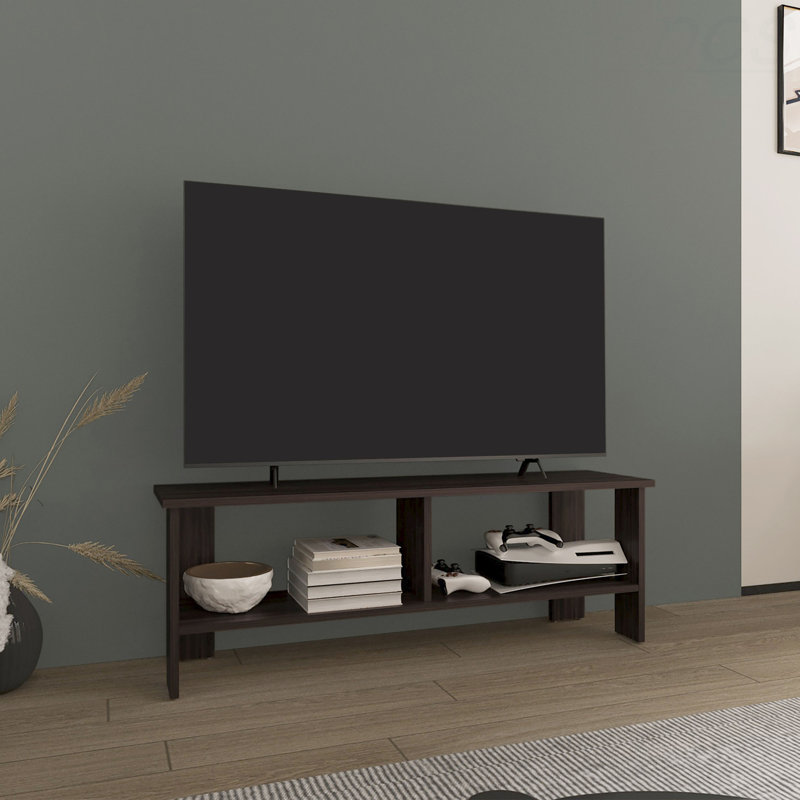 Meuble télé avec 2 tablettes, meuble télé, Chêne foncé
