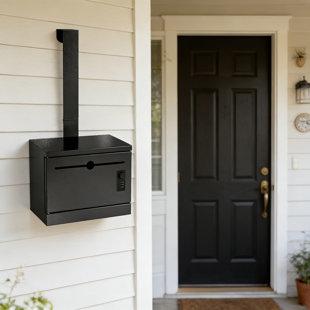 Heavy Duty Steel Locking Drop Box With Combination Lock - Adjustable Over-The-Door Or Wall Mount Mail, Key, Cash & Specimen Collection Box For Home & Business Security