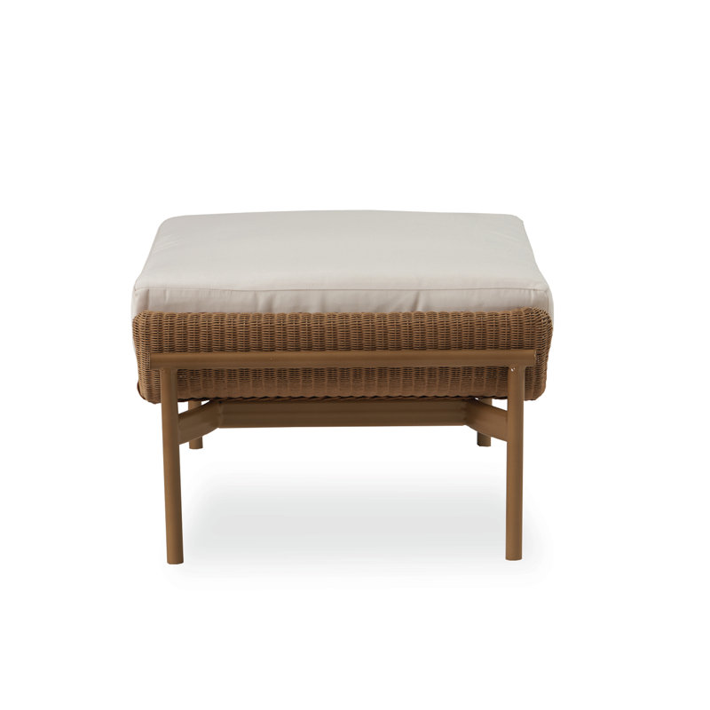 Solstice Outdoor Ottoman, Antique White, Cottage Pepper