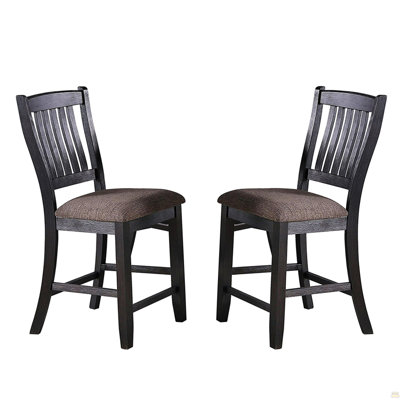 Set Of 2 Fabric Upholstered High Chairs