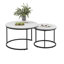 Ensemble de 2 tables basses gigognes, plateau en marbre avec cadre en métal robuste pour une utilisation polyvalente-620203298