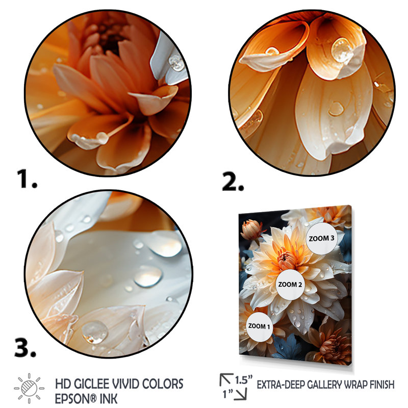 «Yellow and White Blooming Chrysanthemums Beauty», art mural «Chrysanthemums», Toile tendue, H 40 po x l 30 po x P 1,5 po