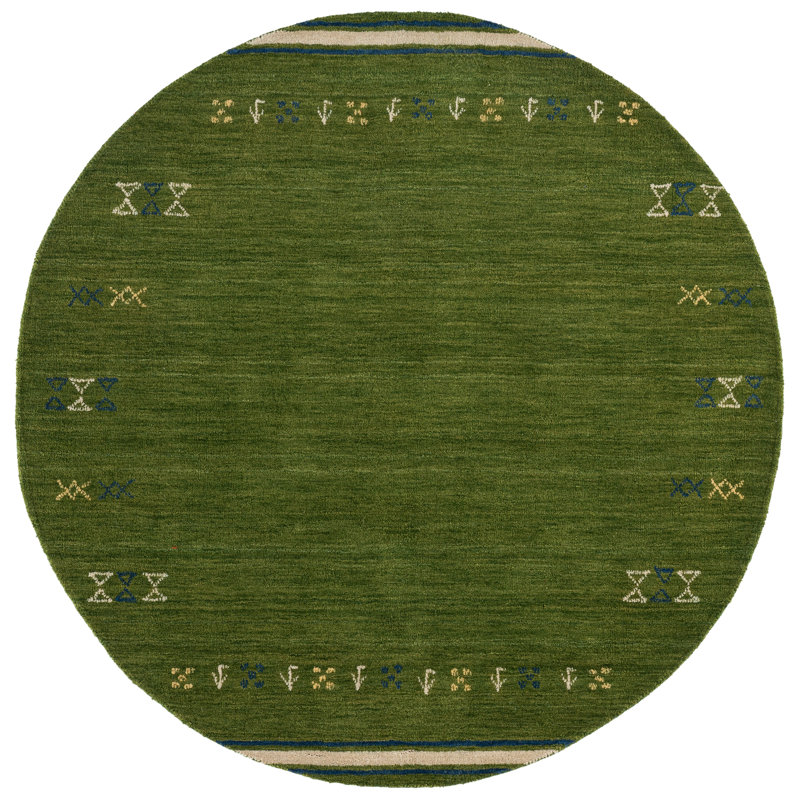 Himalaya Hand Loomed Wool Geometric Indoor Rug, 6'-0" x 6'-0" Round
