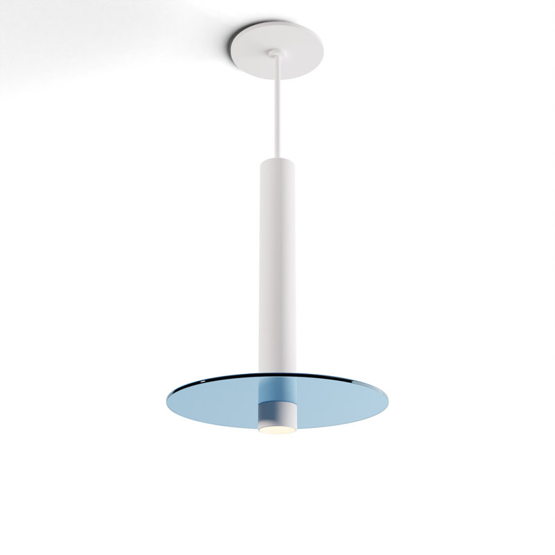 1 - Light LED Pendant, Turquiose/Matte White
