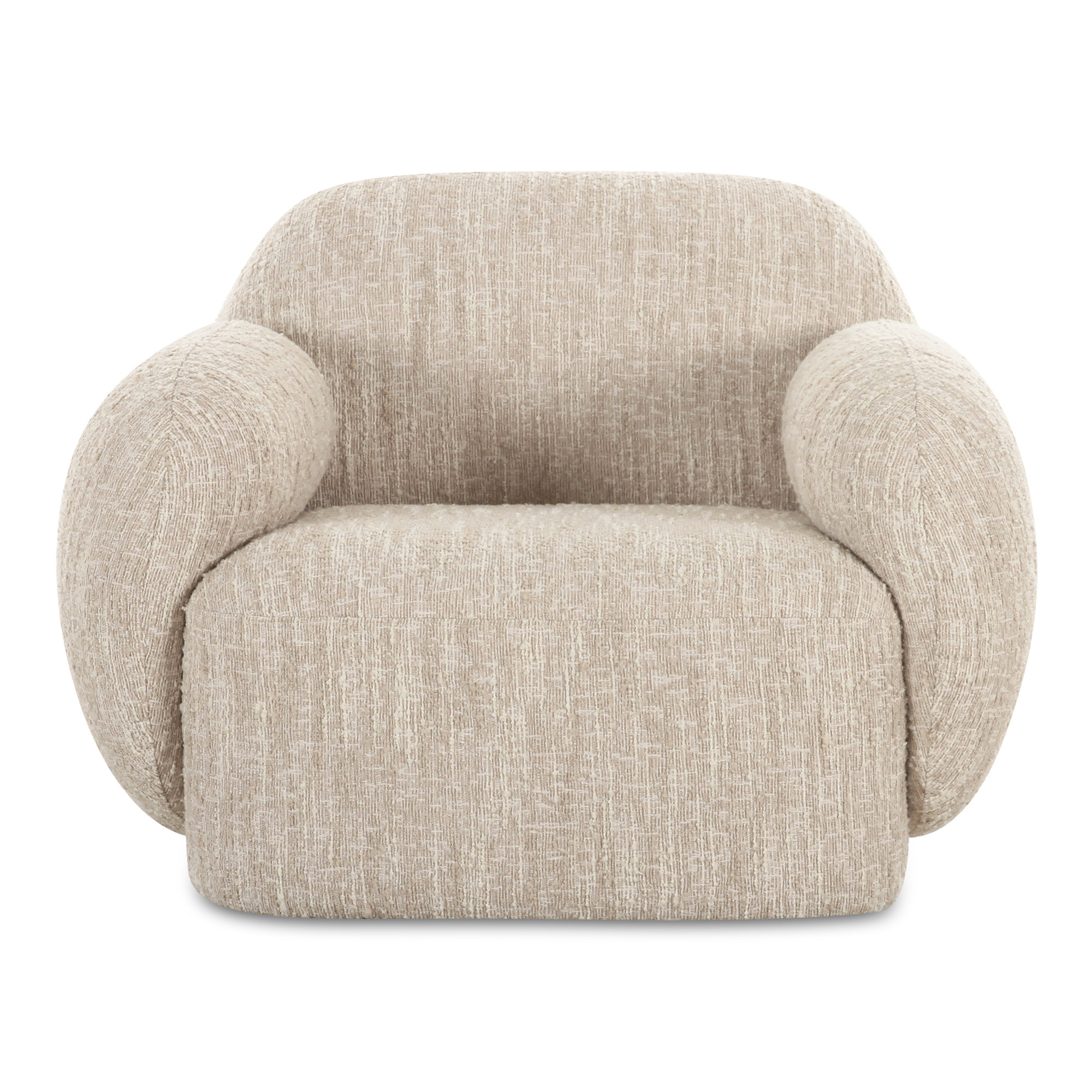 Mikah Upholstered Lounge Chair, Off White Boucle