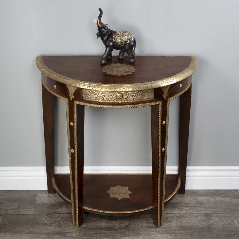Ranthore Brass Demilune Console Table