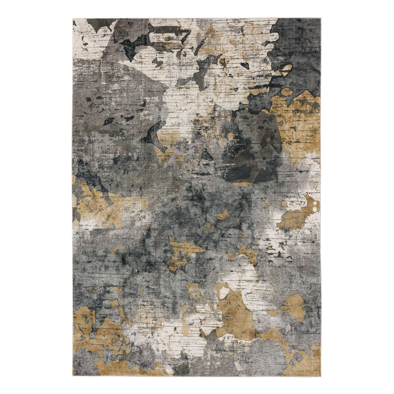 Nuvole Low Pile Stain/Fade Resistant Machine Woven Abstract Indoor Area Rug, Patina, 8' x 11'