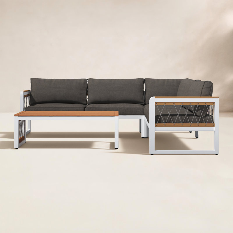 Ensemble de conversation modulaire avec coussins 4 pièces Romero Byron