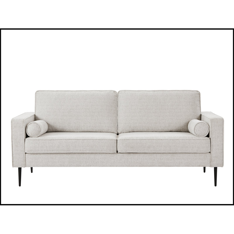 Canapé Oluseun, Chenille blanche, H 35,04 po x l 78,15 po x P 33,27 po