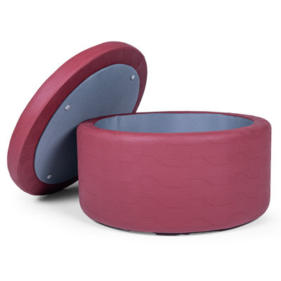 27" Round Storage Ottoman with Lift-Top Lid and Hidden Storage by Hokku Designs