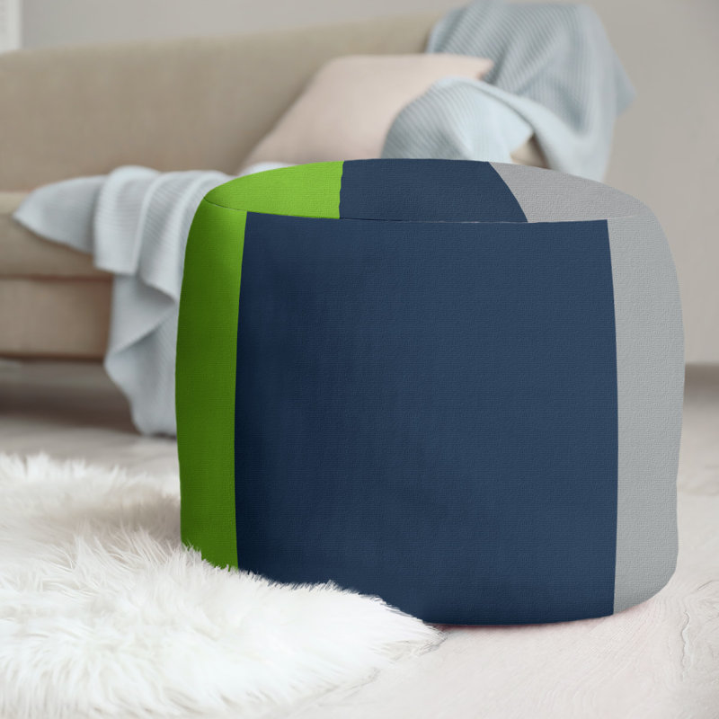 repose-pieds rond 20,5", Vert aurore / bleu minuit / gris clair de lune