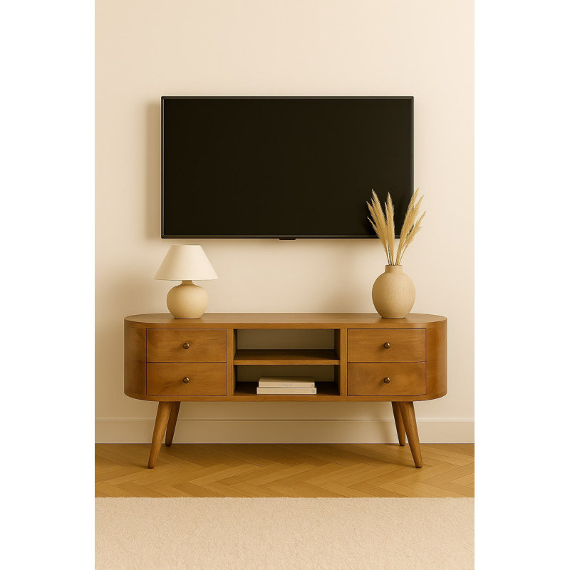 Gina Unfinished TV Stand for TVs up to 50", Oak-Ish