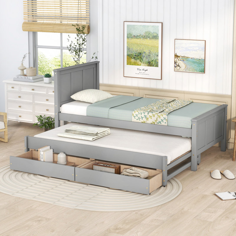 Platform Bed with Trundle and Drawers