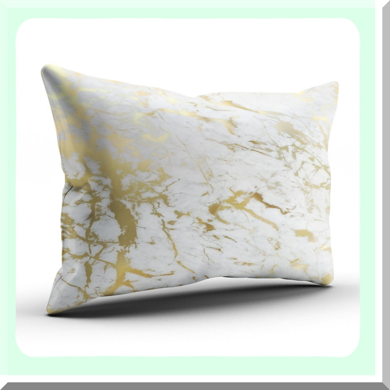 Gold Marble Retro Lumbar Pillowcase