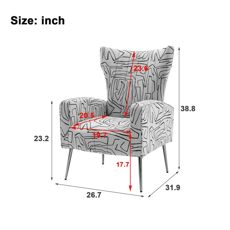 Fauteuil d'appoint rembourré en velours, Velours jaune