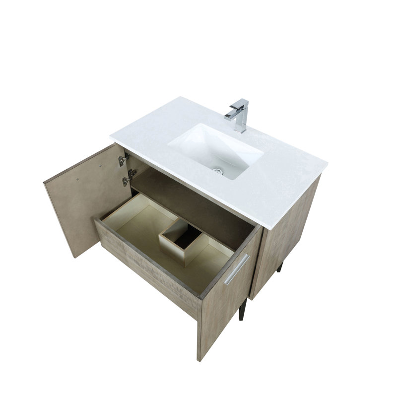 Ensemble de meuble-lavabo avec robinet l 36 po x P 20 po Lancy, Marbre de culture blanc