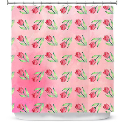 Rideau de douche simple tulipes