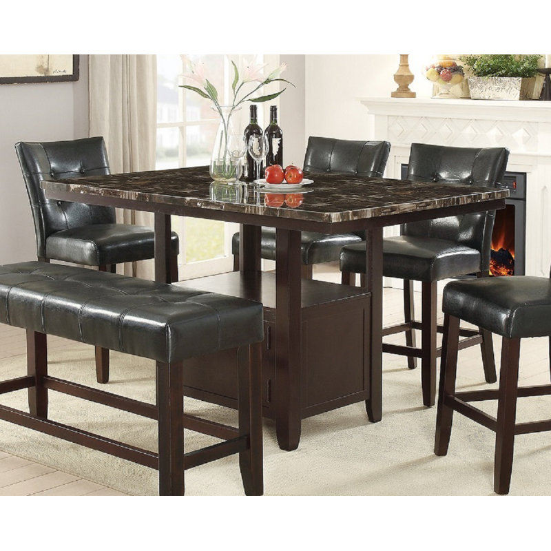 Faux Marble Top Dining Table, Counter (36" Height)
