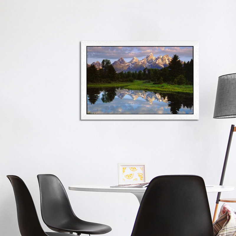 Teton Range And Its Reflection In Snake River, Grand Teton National Park, Wyoming, Usa by Christopher Talbot Frank - Print on Canvas
