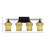 Uptowne 4 Light Bath Bar Shown In Dark Granite Finish With 5.5” Zilo Cayenne Linen Glass-21606780-21606779