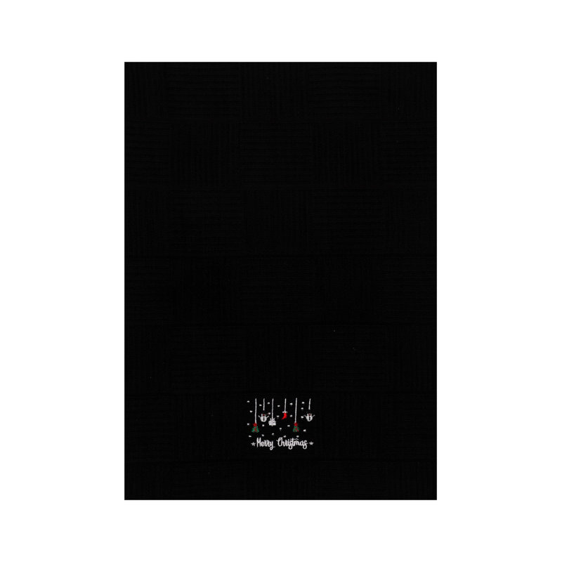 Lynox Cotton Jacquard Tea Towel Kitchen Towel, Black