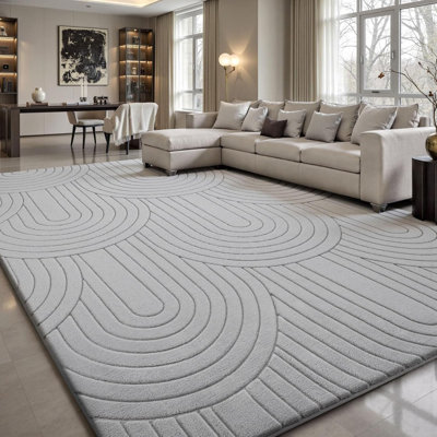 9x12 Area Rugs for Living Room,Soft Large Area Rug Modern Annualrings Rugs Machine Washable Area Rug,Non-Slip Rug Carpet for Bedroom Under Dining Table Home Office Decor